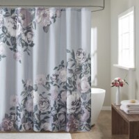 Madison Park Charisma 100% Cotton Shower Curtain, Grey - 72x72