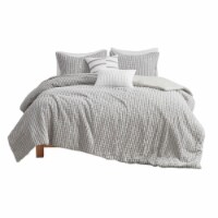 Urban Habitat Polyester Jacquard Duvet Cover Set with Grey Finish UH12-2416