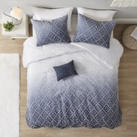 Intelligent Design Ava Duvet, Trendy Ombre, Textured Diamond Clipped Jacquard Design,