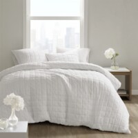 N Natori Quilting Design (Insert NOT Included) Soft Oversized Cover, King/Cal Kin - White