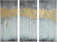 Madison Park Evening Forest Wall Art - Gray/Blue/Gold