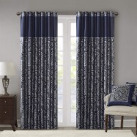 Madison Park Aubrey Jacquard Panel Pair Navy 95 Panel