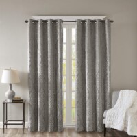 Mirage Knitted Jacquard Total Blackout Panel Charcoal 50x84