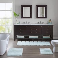 JLA Home INC Tufted Pearl Channel Washable Bath Mat, Casual Solid Mildew Resistant Shower