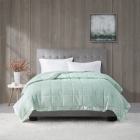 Madison Park Windom Microfiber Down Alternative Stain Resistant Blanket, King, Seafoam