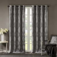 Ogee Knitted Jacquard Total Blackout Panel 50x108 /Charcoal
