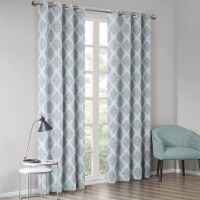 Blakesly Printed Ikat Blackout Panel Aqua 50x95