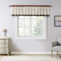 Madison Park Serene Embroidered Window Valance Spice 50x18