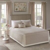 Madison Park Breanna 4 Piece Tailored Bedspread Set Khaki King/Cal King