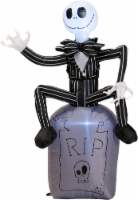 Gemmy Airblown Inflatable Jack Skellington Tombstone - Black/White/Gray Perspective: Main