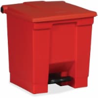 Rubbermaid Commercial Step On Trash Can,Rectangular,8 gal.,Red FG614300RED