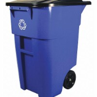 Rubbermaid Mobile Recycling Container,Blue,50 gal. FG9W2773BLUE