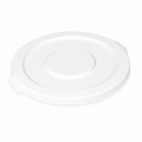Rubbermaid Commercial Trash Can Top,Flat,Snap-On Closure,White FG261960WHT