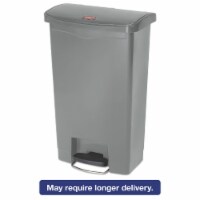 Rubbermaid Slim Jim Resin Step On,13 gal.,Gray 1883602