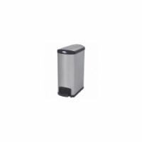 Rubbermaid Trash Can,Rectangular,13 gal.,Silver 1901993