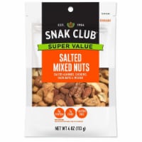 Century Snacks Snak Club Salted Mixed Nuts, 4 Ounce Bag -- 6 per case.