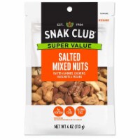 Century Snacks Snak Club Salted Mixed Nuts, 4 Ounce Bag -- 6 per case.