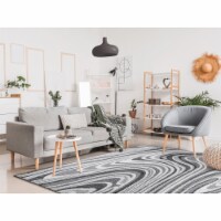 Liora Manne Malibu Waves Indoor Outdoor Area Rug Charcoal 4'10  x 7'6