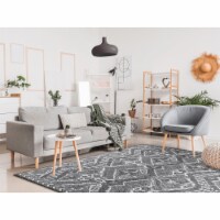 Liora Manne Malibu Ikat Indoor Outdoor Area Rug Charcoal 4'10  x 7'6