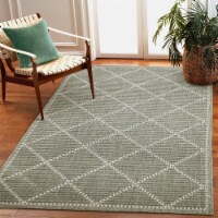 Liora Manne Malibu Checker Diamond Indoor Outdoor Area Rug Green 1'11 x 7'6