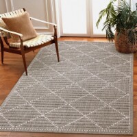 Liora Manne Malibu Checker Diamond Indoor Outdoor Area Rug Charcoal 7'10 Square