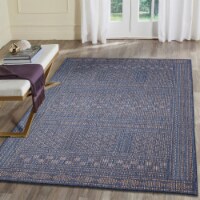 Liora Manne Avena Panel Stripe Indoor Outdoor Area Rug Denim 6'6  x 9'3