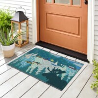 Liora Manne Esencia Lake Life Indoor Outdoor Mat Blue 2'5  x 3'11