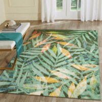 Liora Manne Marina Leaves Indoor Outdoor Area Rug Blue 1'11  x 7'6