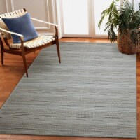 Liora Manne Miranda Tweed Stripe Indoor Outdoor Area Rug Denim 1'7 x 2'5