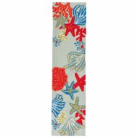 Liora Manne Ravella Indoor Outdoor Area Rug, Coastal Ocean Scene, 2 ft x 8 ft