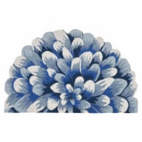 Liora Manne Frontporch Mum Indoor Outdoor Rug Blue 3' Round