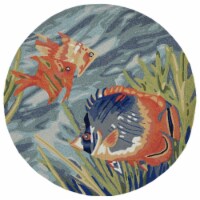 Liora Manne Ravella Tropical Fish Indoor Outdoor Area Rug Ocean 5' Round