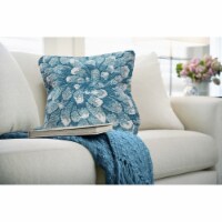 Liora Manne Frontporch Mum Indoor Outdoor Decorative Pillow Aqua