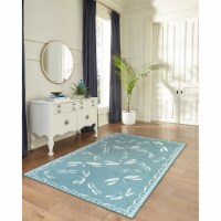 Liora Manne Carmel Dragonfly Indoor Outdoor Area Rug Aqua 6'6 x 9'4