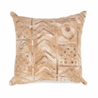 Liora Manne Visions IV Bambara Indoor Outdoor Decorative Pillow Biscotti 1'8  Square
