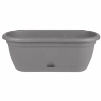 Bloem LWB18908 18 in. Lucca Self Watering Window Box Planter with Saucer, Charcoal