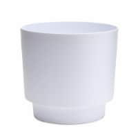 Bloem 7008944 10 in. Hopson Resin Metal Stand Planter, White