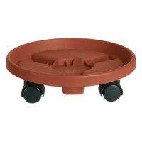 Bloem 95126C 16 Inch Rolling Plant Carrier Stand Saucer Caddie, Terra Cotta