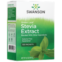 Swanson Green Leaf Stevia Extract 100 Packets