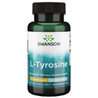 Swanson Ajipure L-Tyrosine, Pharmaceutical Grade 500 mg 60 Veggie Capsules