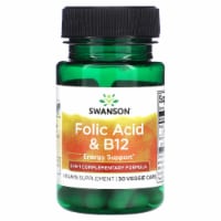 Swanson Folic Acid & B12 - 30 Veggie Caps