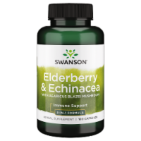 Swanson Sambucus Elderberry/Agaricus/Echinacea Immune Support Capsules, 120 Count