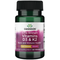 Swanson Extra Strength D3 & K2 - 5,000 Iu & 100 mcg 60 Veg Caps