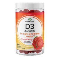Swanson Vitamin D3 Gummies - Strawberry 2,000 Iu (50 mcg) 60 Gummies