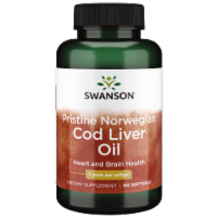 Swanson Pristine Norwegian Cod Liver Oil 1000 Milligrams 60 Sgels