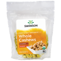 Swanson Certified Organic Cashews Raw, Whole No Salt 8 oz Package