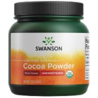Swanson 100% Certified Organic Cocoa Powder - Unsweetened 12 oz Powder