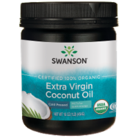 Swanson Certified 100% Organic Extra Virgin Coconut Oil 16 oz Solid Oil
