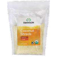 Swanson Certified Organic Unsulphured Coconut Shreds 8 oz Package