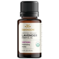 Swanson Aromatherapy Certified Organic Lavender Essential Oil 0.5 fl oz Liquid